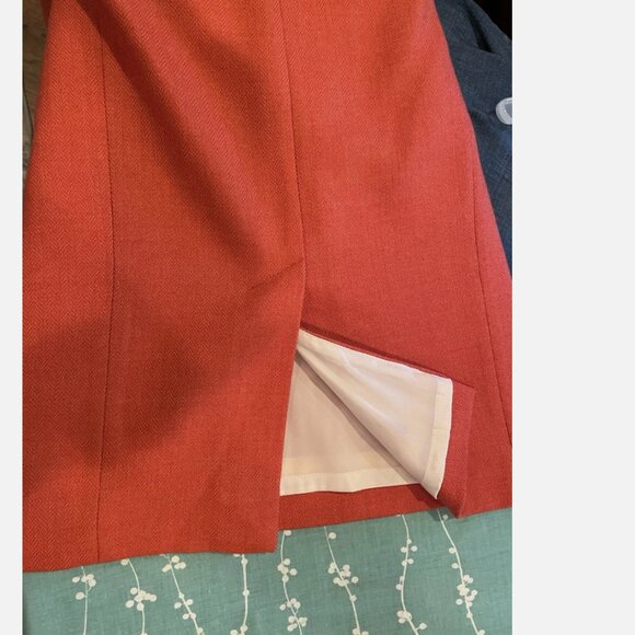 J. Crew vintage wool orange above knee length skirt 4 - Picture 4 of 6